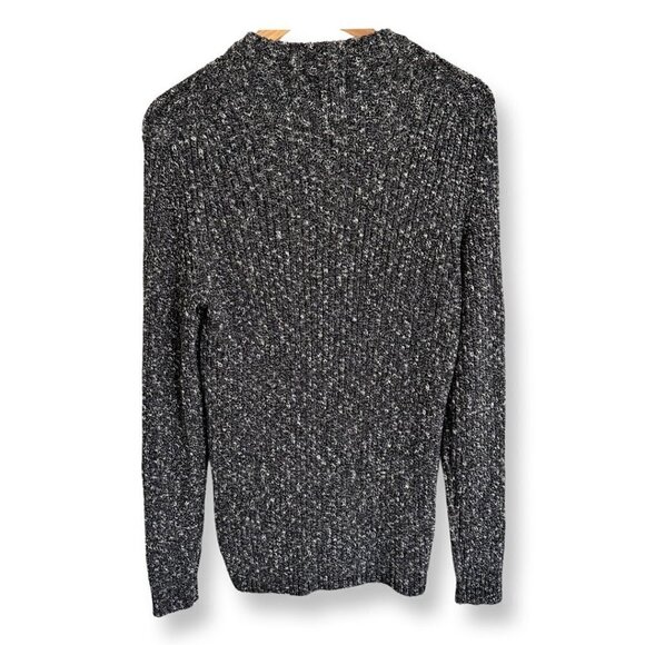 New ZARA Womens Crew Neck Regular Fit Heavy Knitted Pullover Sweater Medium Gray - Picture 2 of 9